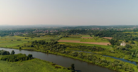 Naklejka premium Aerial Beautiful View Landscape of City and River