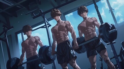 bodybuilder training in gym