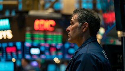 Fototapeta premium Banker manager, trader, Dow Jones stock market analysis on wall street Finance Trade Manager Delving into Stock Market Indicators for Optimal Investment Strategy - Navigating Financial Data. Success