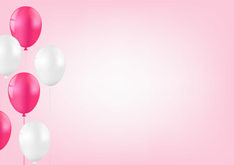 Balloons Celebration Background. Background for Valentine's Day, Wedding Celebration, Mother's Day or Anniversary. Vector Illustration.