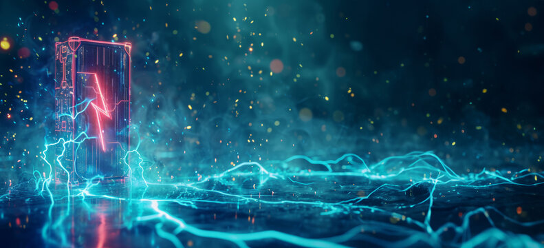 Innovative concept of future alternative energy technology with copy space