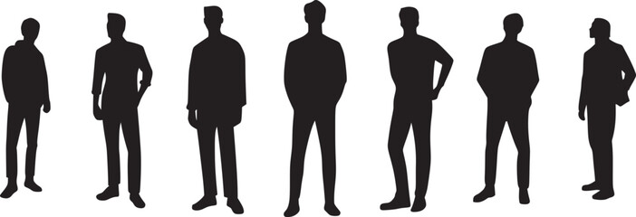 silhouettes of man standing people vector eps 10