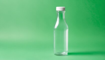 Obraz premium A clear glass bottle with a white cap