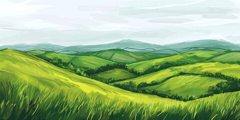 illustration of green grass field