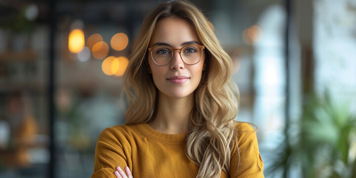 Entrepreneurial woman looking ahead