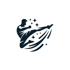 Fototapeta premium kick logo vector illustration template design