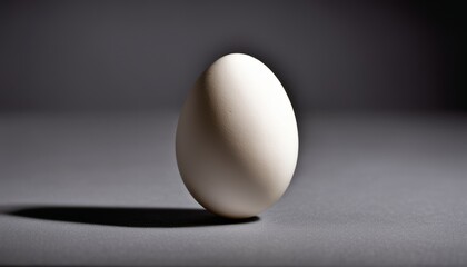 A white egg on a black background
