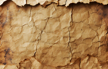 a piece of kraft torn paper of brown and yellow