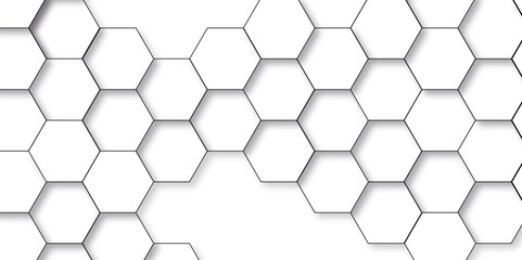 Abstract background with hexagons honeycomb technology texture. Hexagonal shape structure light seamless geometric background. Surface polygon pattern with digital hexagon and futuristic business.
