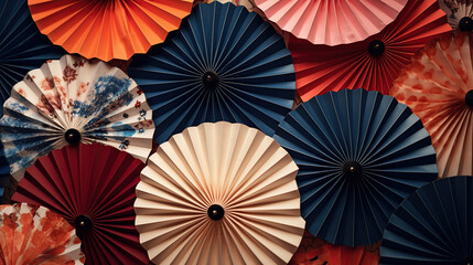 Traditional Japanese fan Sensu decorative pattern background