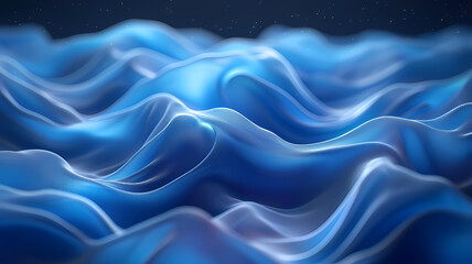 Obraz premium Elegant Blue Abstract Wave Rippling Gently in a Studio Setting Background