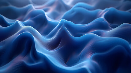 Abstract Silk Fabric Waves in Various Shades of Blue Background