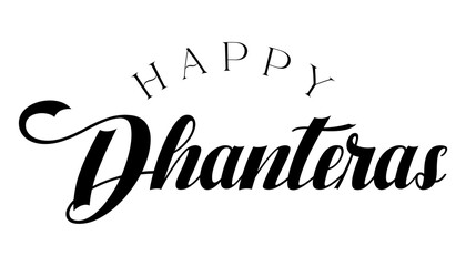 Happy Dhanteras lettering indian festival vector illustration.