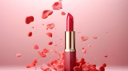 Obraz na płótnie Canvas Commercial Cover Design of lipstick with copy space 