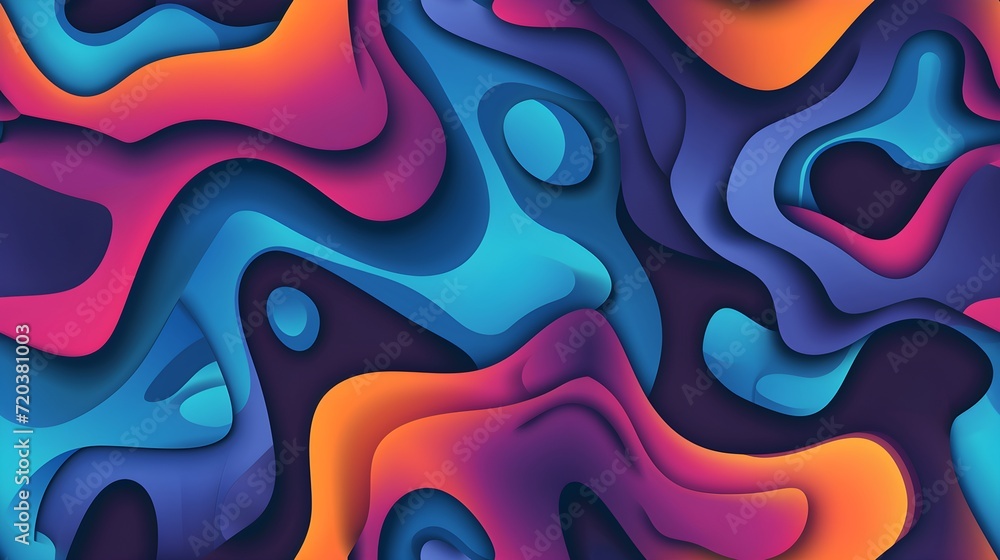 Poster multi layers color texture 3d papercut layers in gradient vector banner. carving art. cover layout m