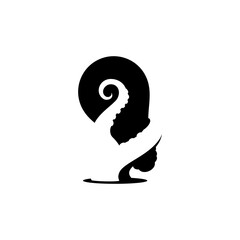 vector octopus tentacles wrapped around a light bulb