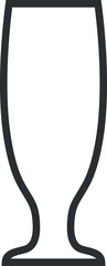 Beer Glass Outline Icon. Vector Illustration.