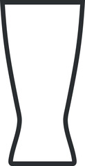 Beer Glass Outline Icon. Vector Illustration.