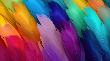 Colorful abstract feathers background, adding a burst of color and texture to creative and artistic projects.