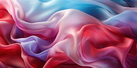 Obraz premium Abstract transparent fabric, ideal as a soft light background for beauty products or other applications, featuring satin and silk textures.