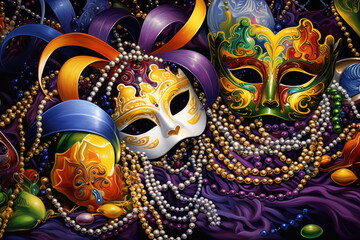 venetian carnival mask vibrant ornate Mardi Gras masks