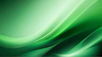 Smooth Flowing Green and White Wave Design with Abstract Energy Patterns