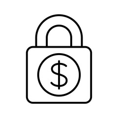 Lock And money icon. Security money bank lock. Vector illustration.