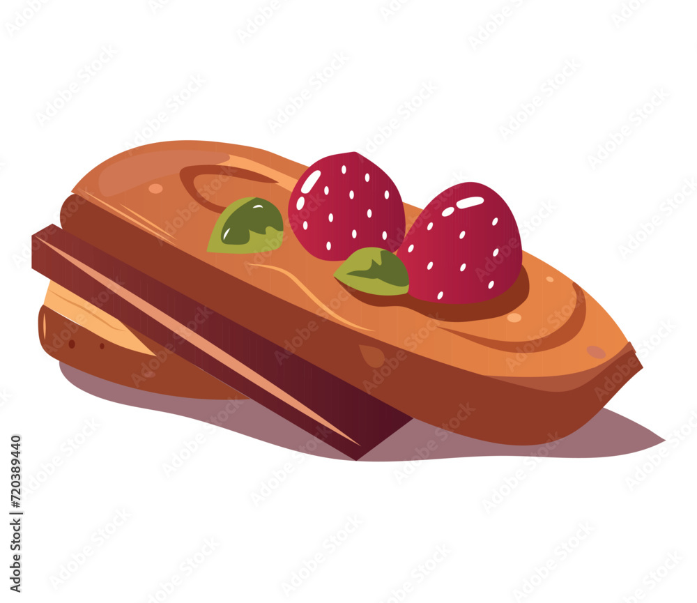 Poster food element of colorful set. this whimsical image features a delicious pancake in a playful cartoon