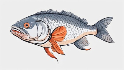 Fototapeta premium A fish with a red tail and orange fin