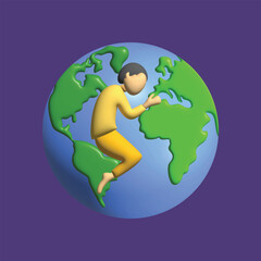 World sleep day concept. Realistic 3d object cartoon style.