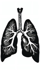 black lung vector on white background