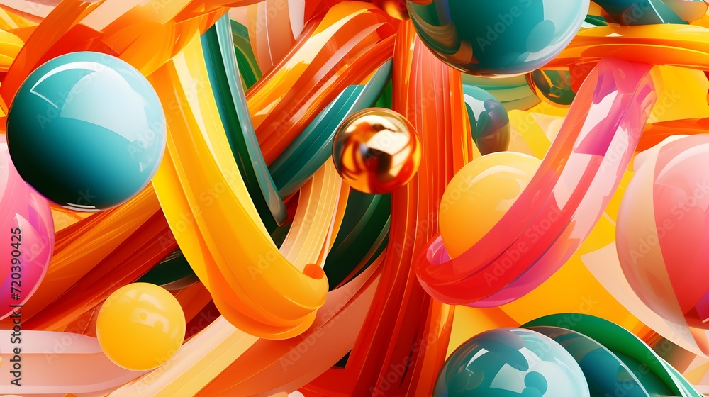 Poster abstract of 3d texture object in colorful design illustration background wallpaper.