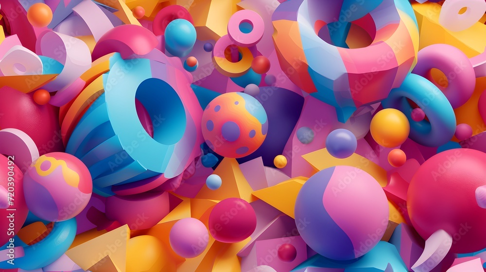 Poster abstract of 3d texture object in colorful design illustration background wallpaper.