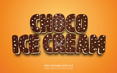 Chocolate Ice Cream 3d editable text style effect