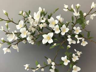 White jasmine The branch delicate spring flowers