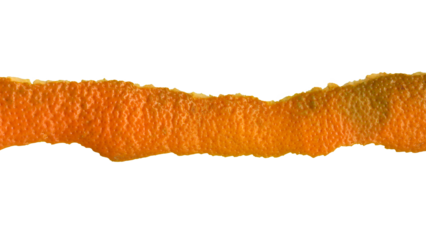 Fresh orange tangerine torn crust isolated. Peel of fresh citrus fruit texture.