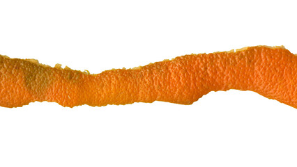 Fresh tangerine skin isolated. Peel of fresh citrus fruit texture. 