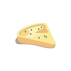 Food element of colorful set. This freshly baked buns in artistic representation showcase design and gastronomy converge in a visually engaging and appetizing artwork. Vector illustration.