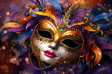 venetian carnival mask  Woman's face with carnival makeup