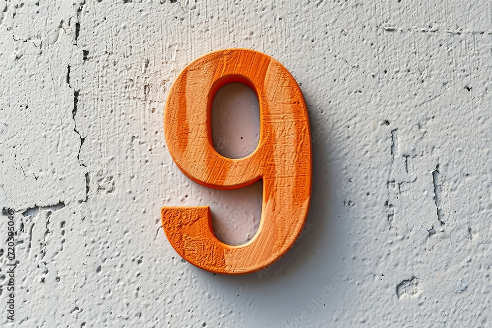 Poster number 9 in bold font on a plain white background for design and creative projects.
