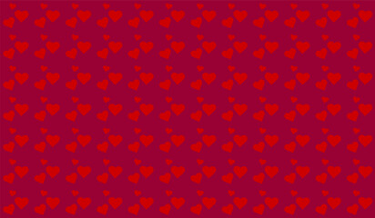 Love romantic theme Vector abstract texture with hearts. Stylish cute design for wrapping fabric cloth print wedding decor. Valentines day. Pattern textile swatch Red Heart. Vivid red seamless pattern
