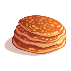 Pancakes of colorful set. In this mouthwatering pancake illustration, meticulous design meets a playful cartoon style, making it perfect for food enthusiasts. Vector illustration.