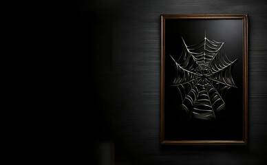 spiderweb on dark background, generative ai