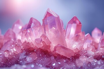 A cluster of rosy crystals. Generative Ai.