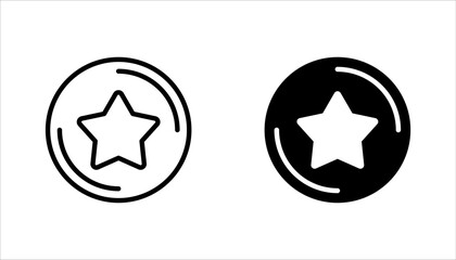 Loyalty star line icon set. Discount program symbol. vector illustration on white background