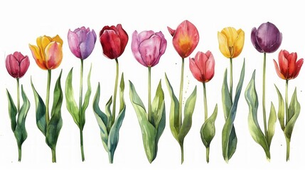 Detailed Oil Painted Tulip Illustrations for Architects Generative AI