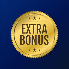 Extra bonus rewards prize employee business icon label badge design vector