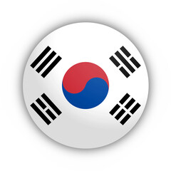 Flaga Korei Południowej Przycisk - obrazy, fototapety, plakaty
