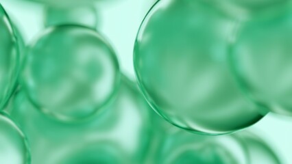 Green Cosmetic Beauty Care Essential Oil Bubbles Macro Close-Up