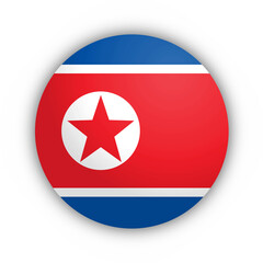 Flaga Korei Północnej Przycisk © Arkadiusz